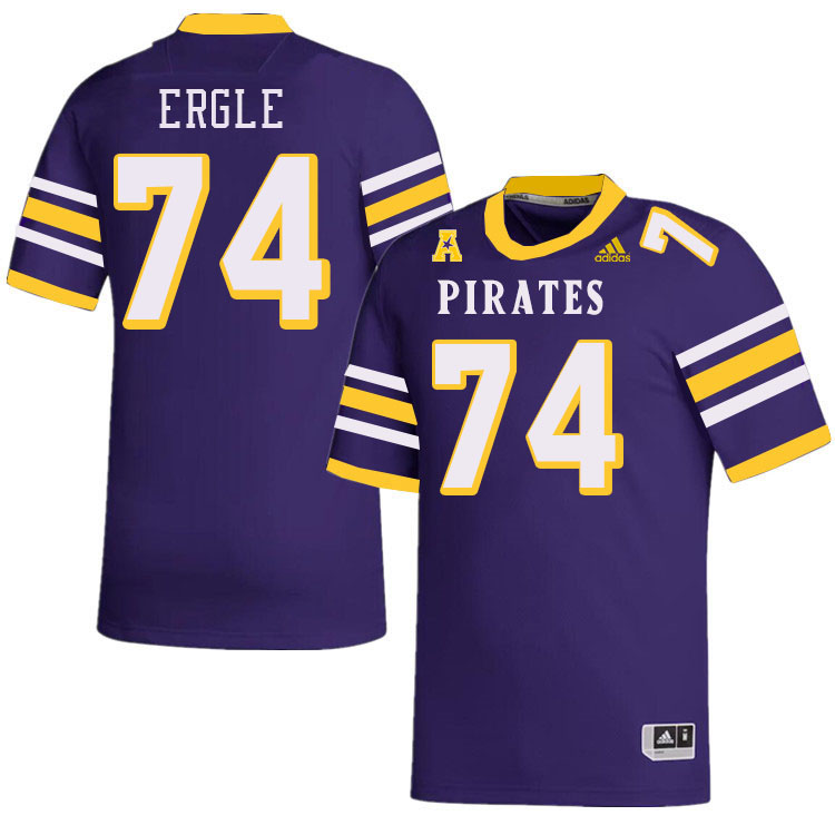 Men #74 Hampton Ergle ECU Pirates College Football Jerseys Stitched-Throwback